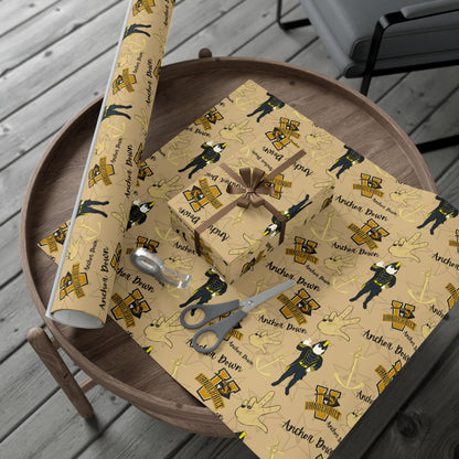 Vanderbilt Pattern Gift Wrap Paper — Personalized College Mascot Wrapping Sheets