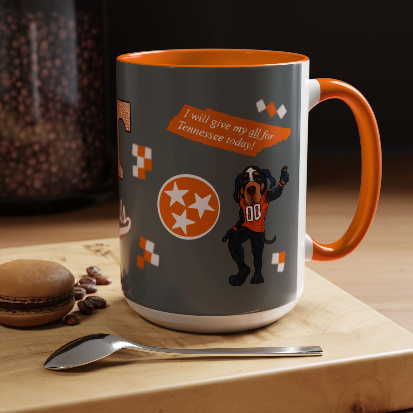 Tennessee Spirit Coffee Mug, Perfect for Gameday, College Student Gift, Unique Drinkware, Sports Fan Mug, Show Your Team Pride