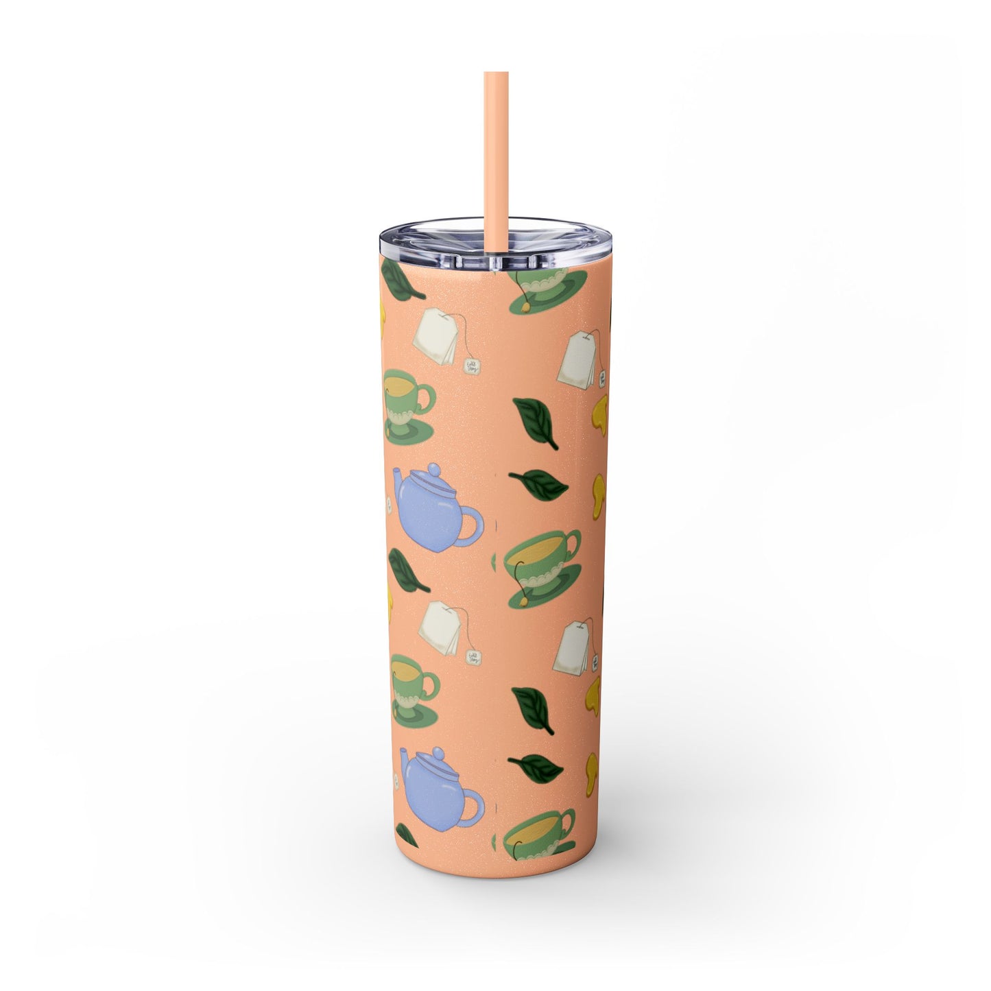 Charming Tea Themed Tumbler, Stylish Drinkware for Tea Lovers, Perfect for Gifts, Home, Travel, Eco-Friendly Beverage Container