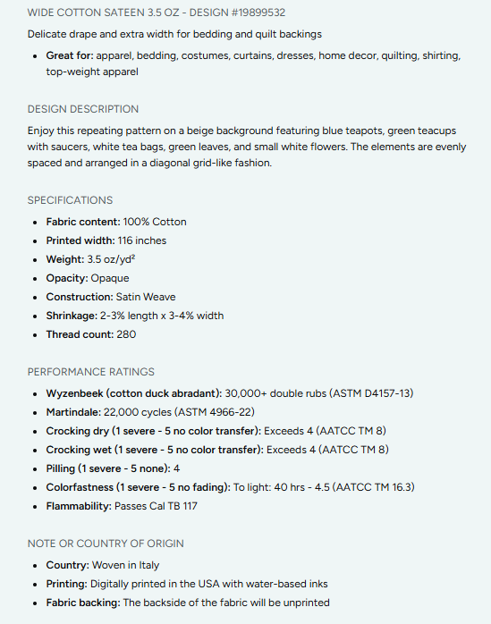 Cakes, Bows and Cherries Repeating Pattern on Fabric by the Yard