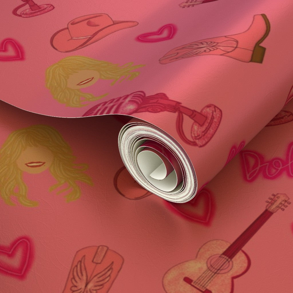 Dolly Parton inspired "Dolly" Repeating Pattern Wallpaper