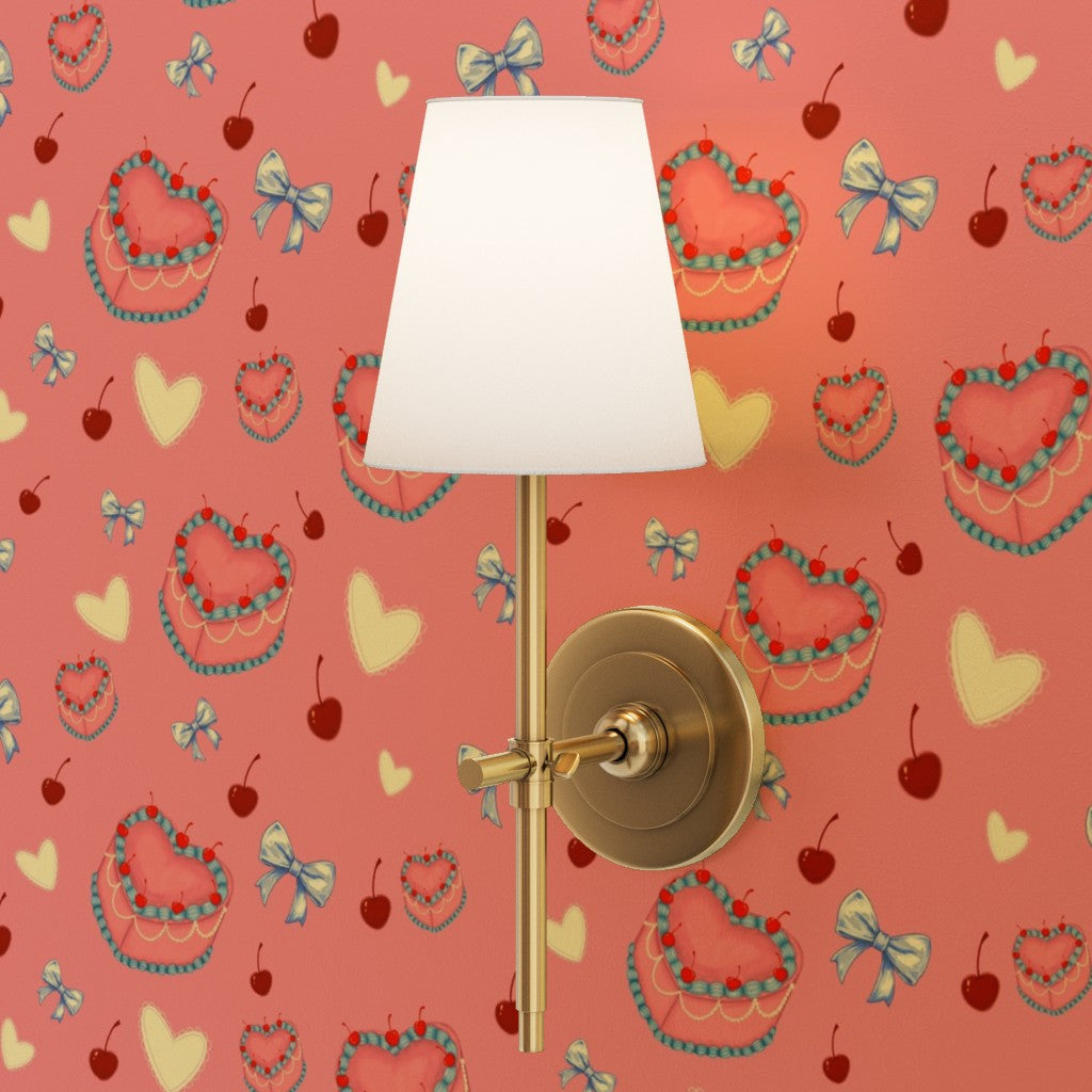 Cakes, Bows and Cherries Repeating Pattern Wallpaper