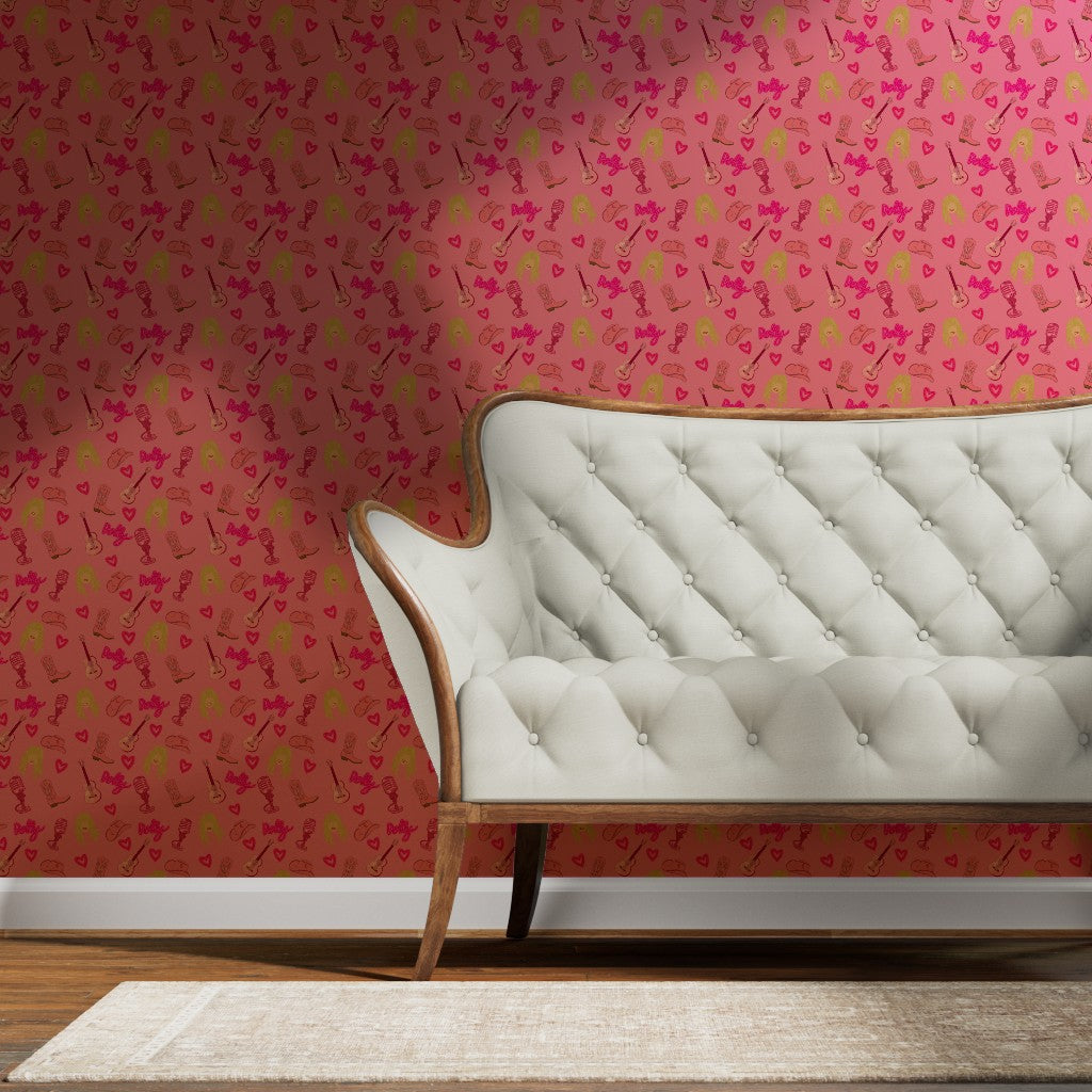 Dolly Parton inspired "Dolly" Repeating Pattern Wallpaper