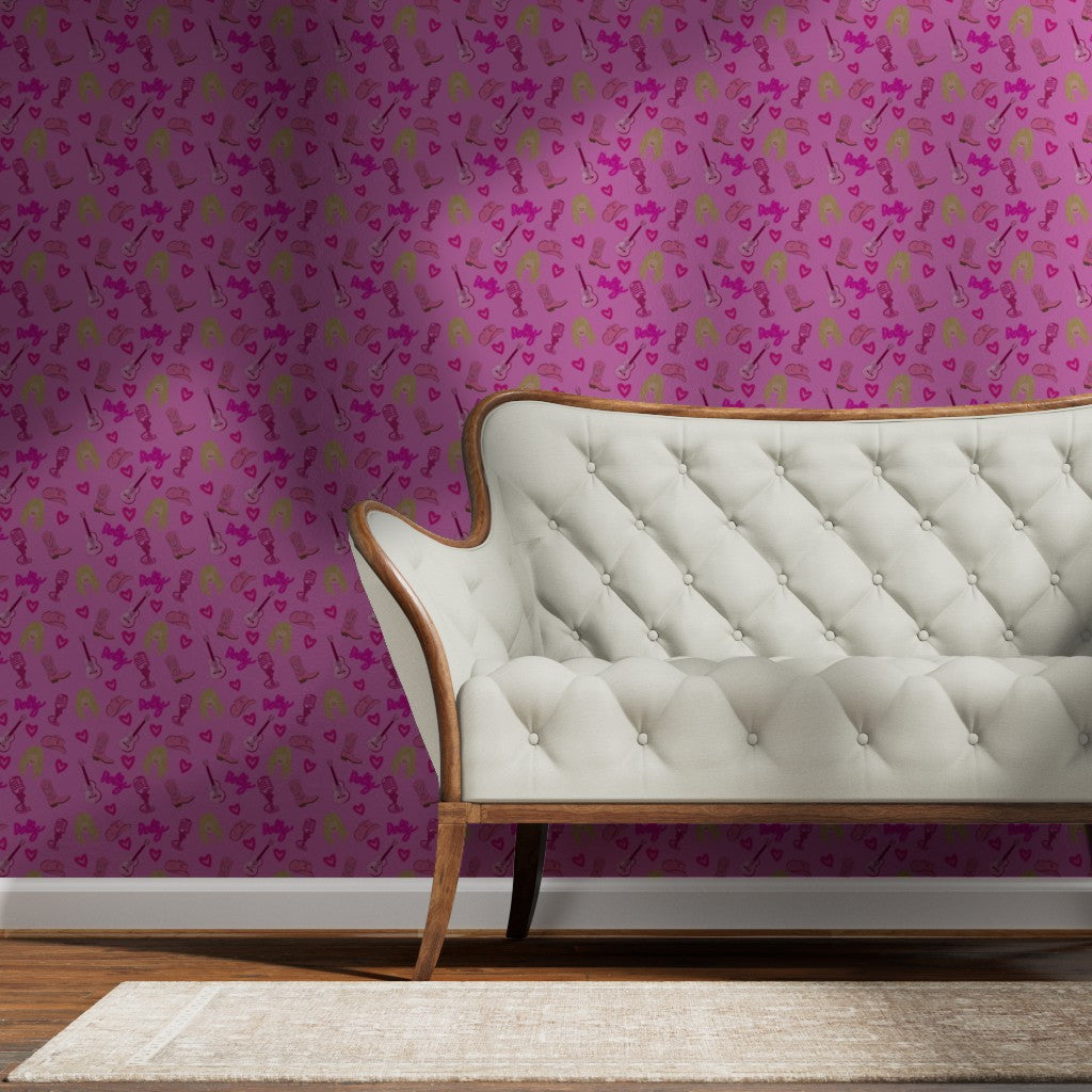 Dolly Parton inspired "Dolly" Repeating Pattern Wallpaper