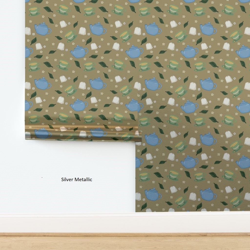 Tea Time Repeating Pattern Wallpaper