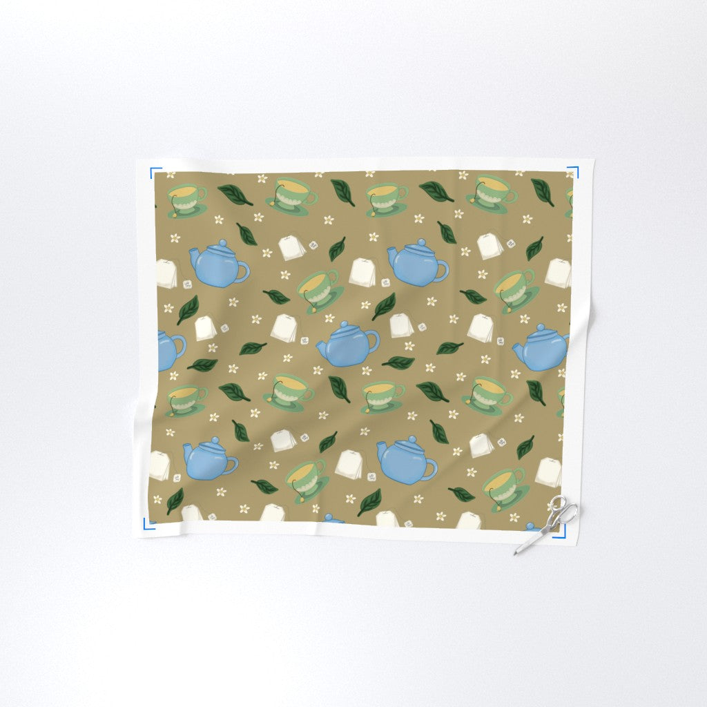 Tea Time Repeating Pattern on Fabric by the Yard