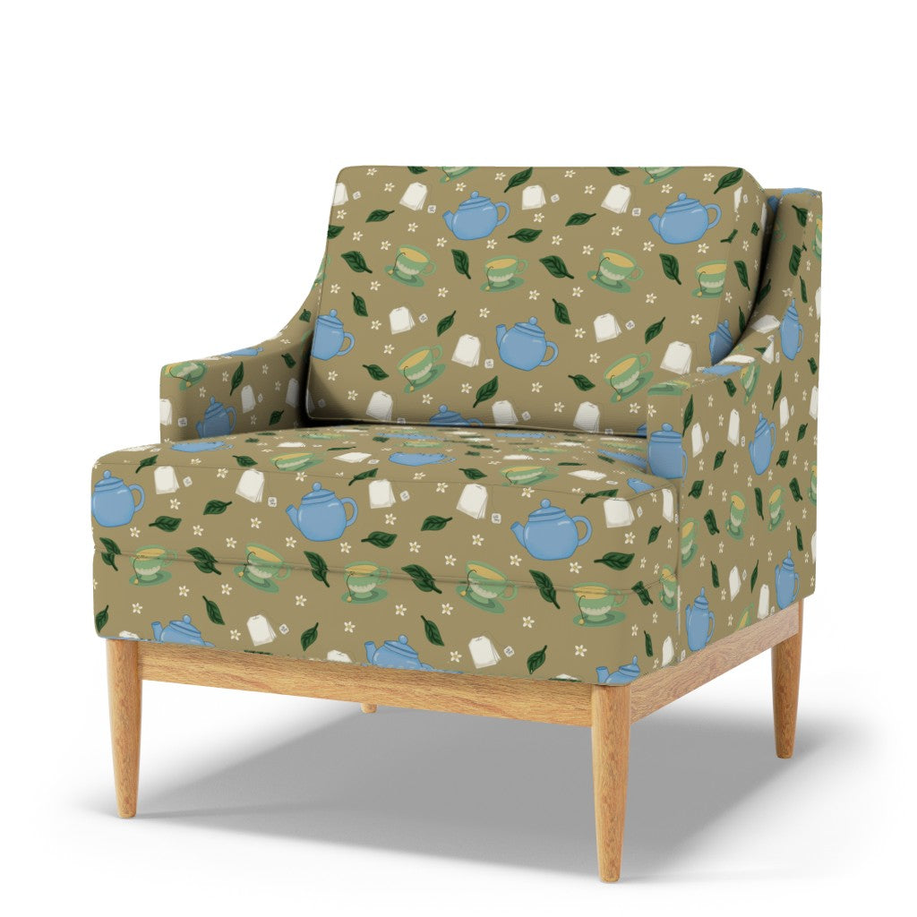 Tea Time Repeating Pattern on Fabric by the Yard